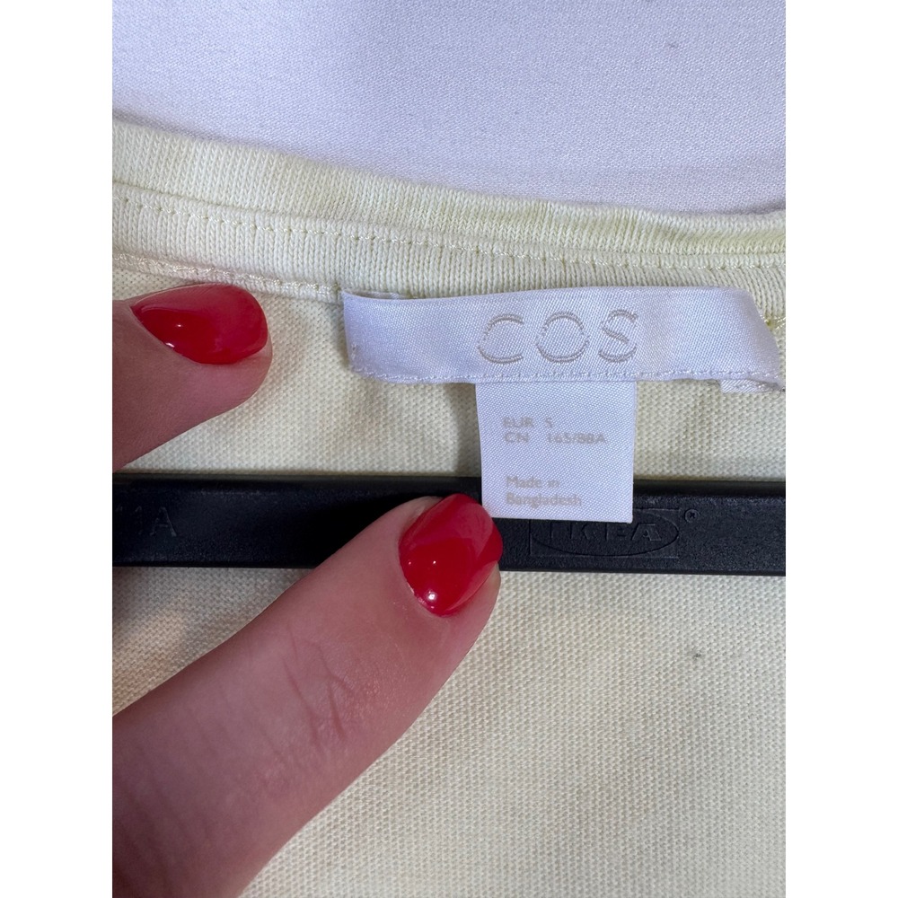 COS Tank Top Scoop Neck Yellow Pastel Size S Minimalist Summer Basic - Picture 2 of 8